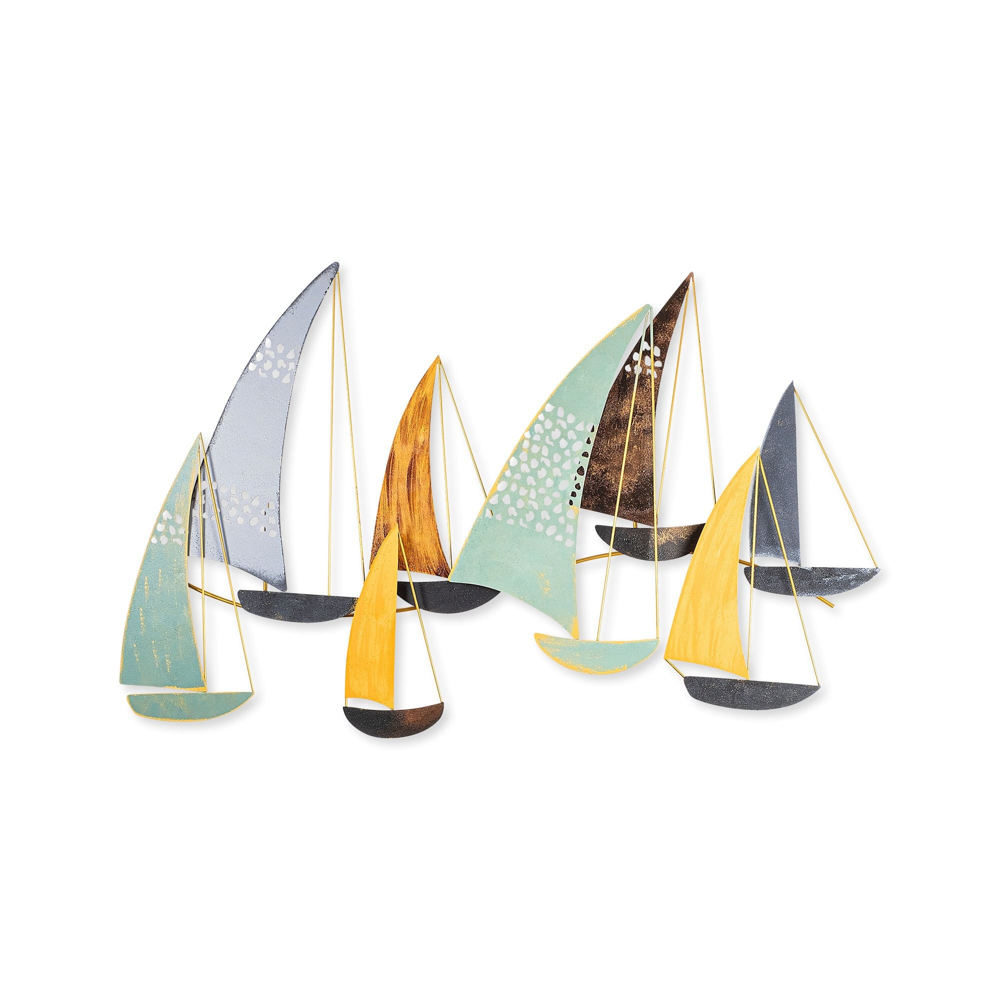 Accesoriu decorativ de perete, Wallxpert, metal, multicolor, 111x70x8 cm - imagine 9